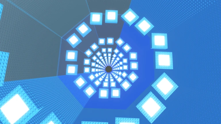 Sajonara Tower gameplay showing the spiral tower structure with glowing platforms